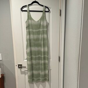 Caroline Constas Green and White Midi Dress